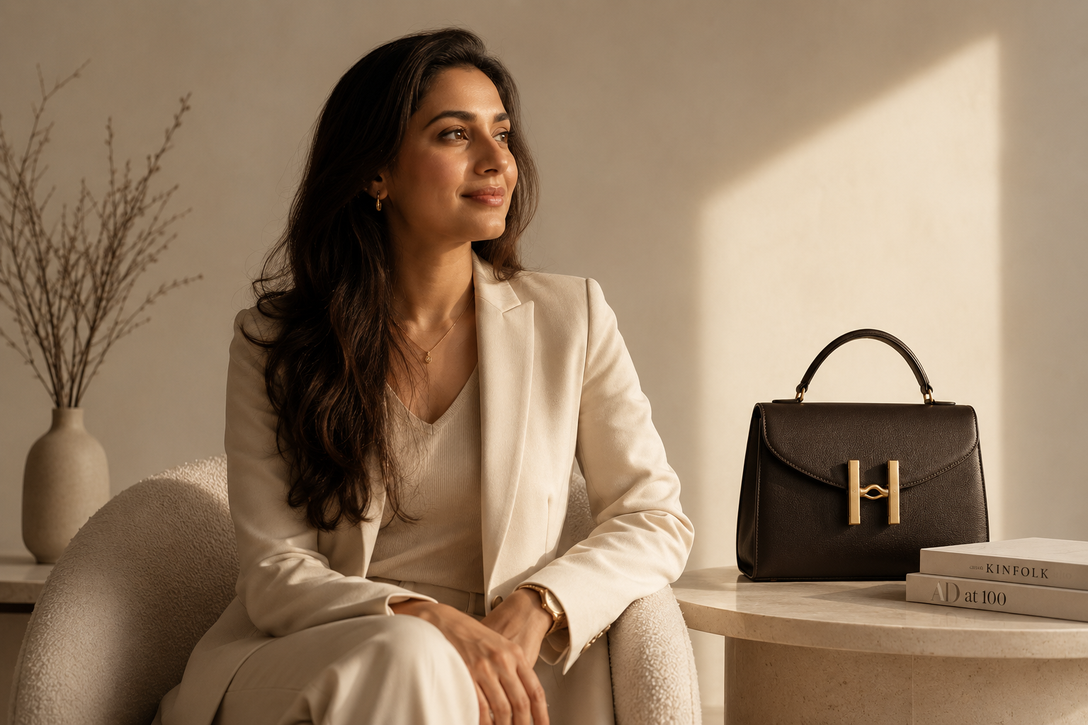 Harshita Srivastava, founder of House of HARA, seated beside the Founder's Edition